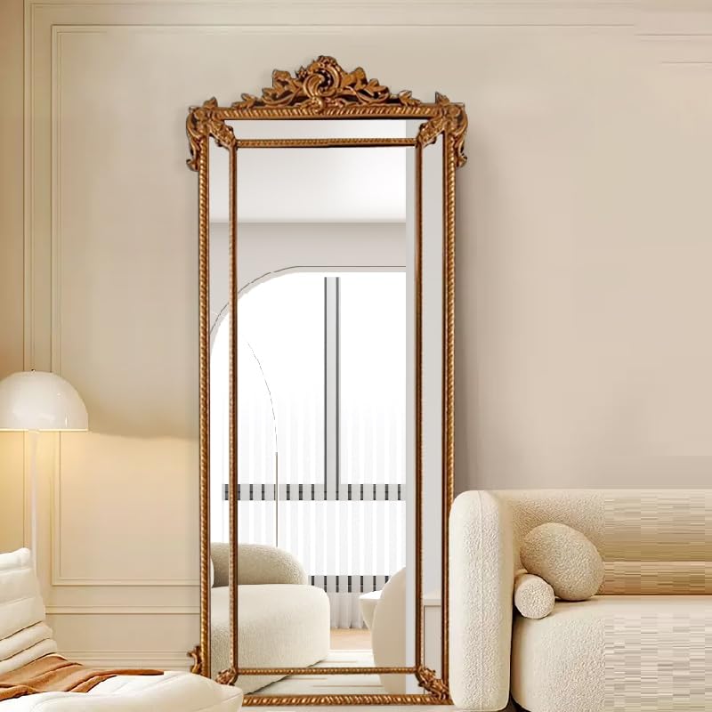 Amazon.com: QIUPAI Vintage Gold Mirror Traditional Ornate Floor